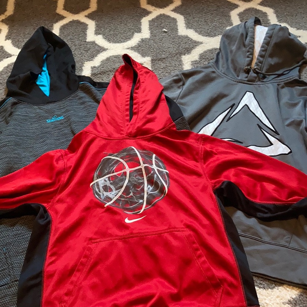 Lot of 3 boys large hoodies